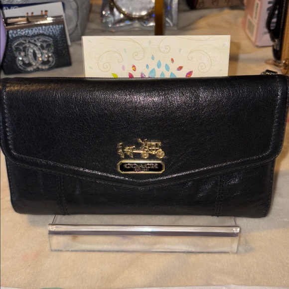 Coach | Bags | Coach Madison Black Leather Wallet | Poshmark